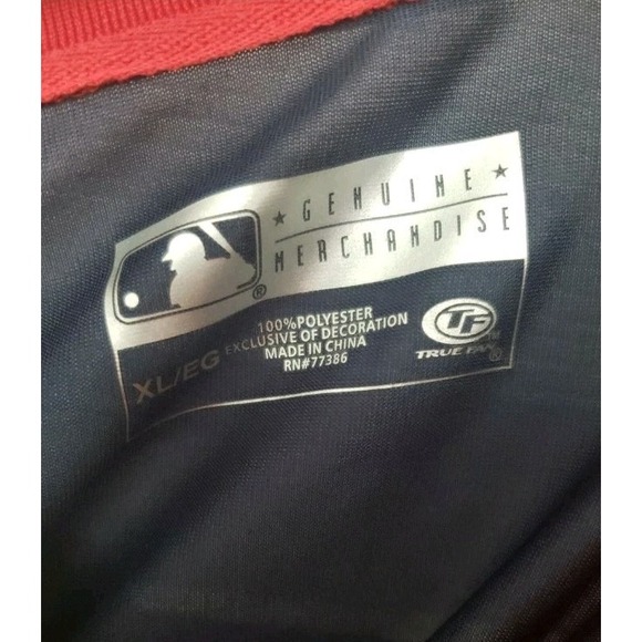 BOSTON RED SOX‎ MLB MEN'S POLO SHIRT SIZE XL NAVY BLUE & RED COLORBLOCK - Picture 2 of 3